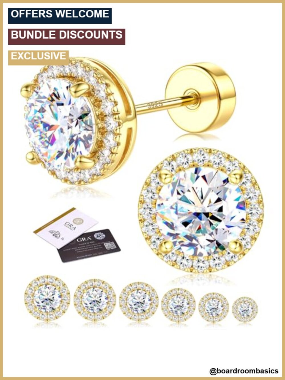 Moissanite Flat Back Stud Earrings 925 Sterling Silver Screw Back